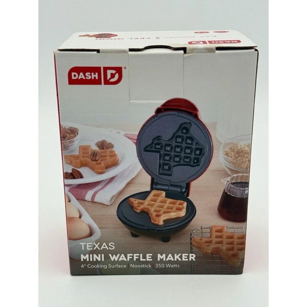 Dash Texas Mini Waffle Maker DMWT001RD Red 4